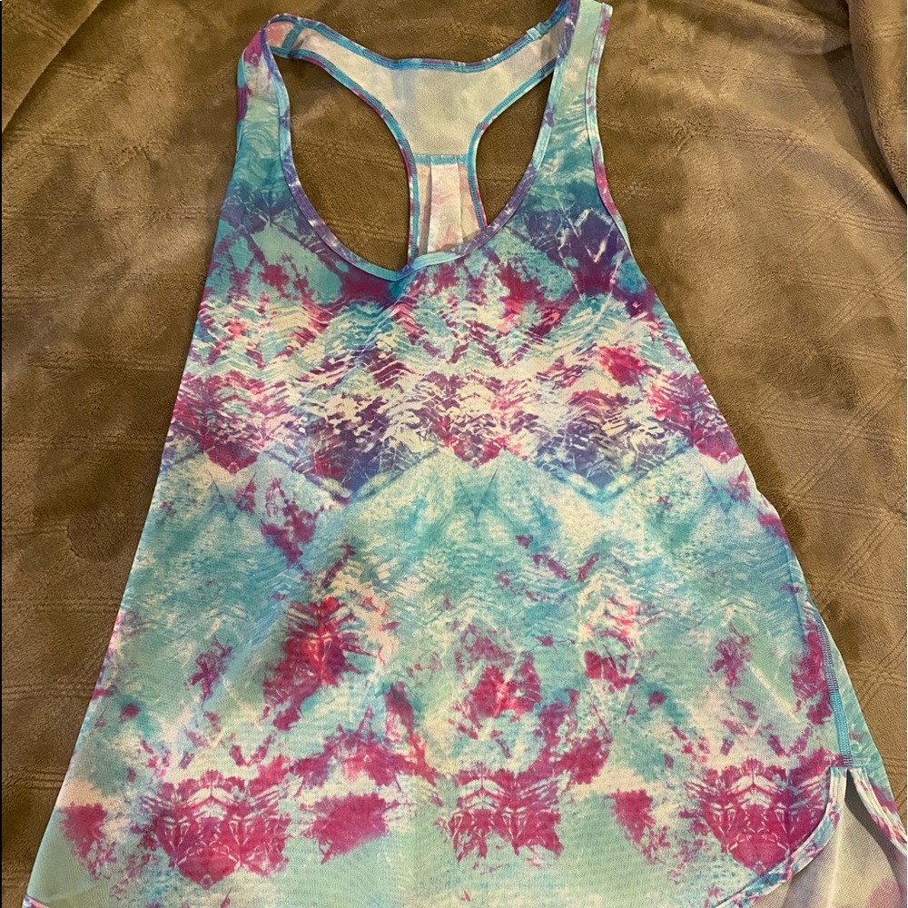 NEW Tie-Dye CRB LULULEMON size 12 mesh tank top